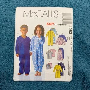 McCall's Sewing Pattern 4283 Boys Girls Size Toddler 1,2,3